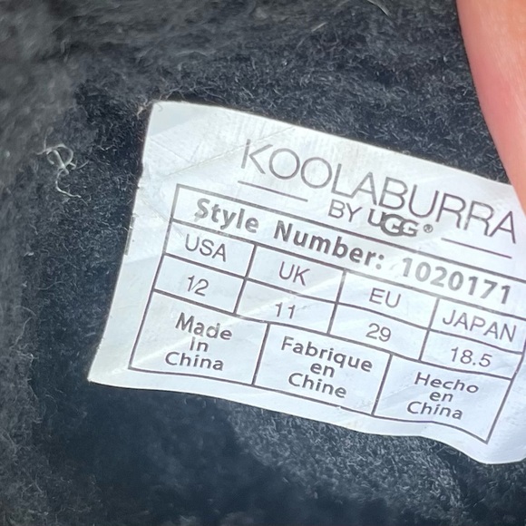 Black Ugg Boots Girls Sz 12 KOOLABURRA by UGG Black Suede, Fuzzy Lining Inside - Picture 6 of 14